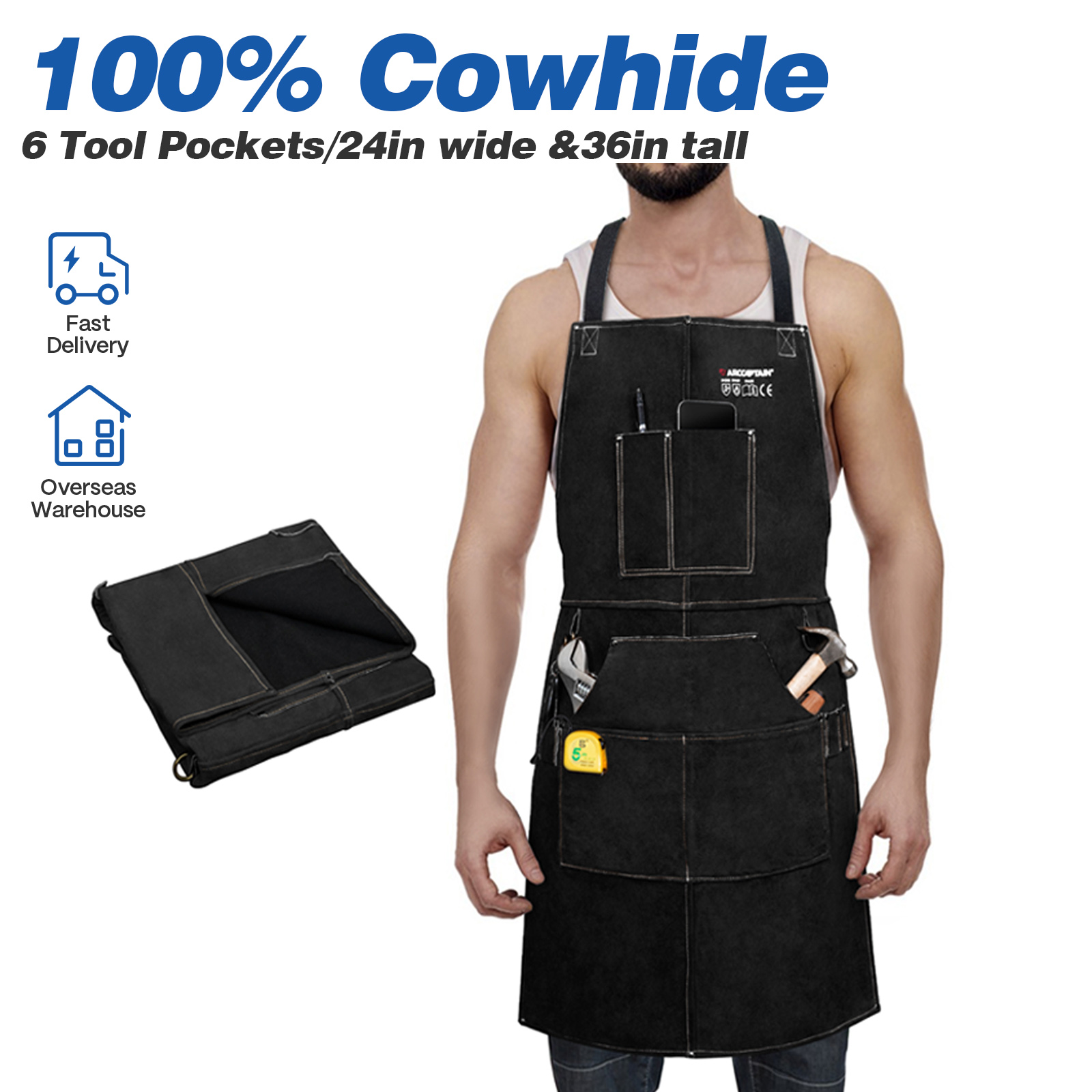 Leatherworking Equipment - ARCCAPTAIN Delantal de trabajo de soldadura