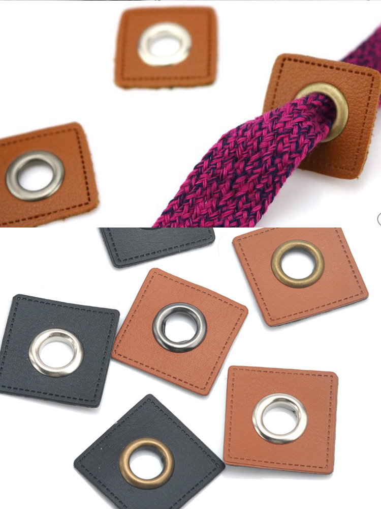 Leatherwork Eyelets - 30 unids/lote 27/37mm cuadrado negro/marrón cuero