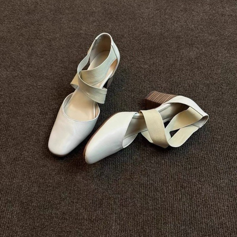 Sandalias de tacón cuadrado co - Leatherwork In French reseña y precio