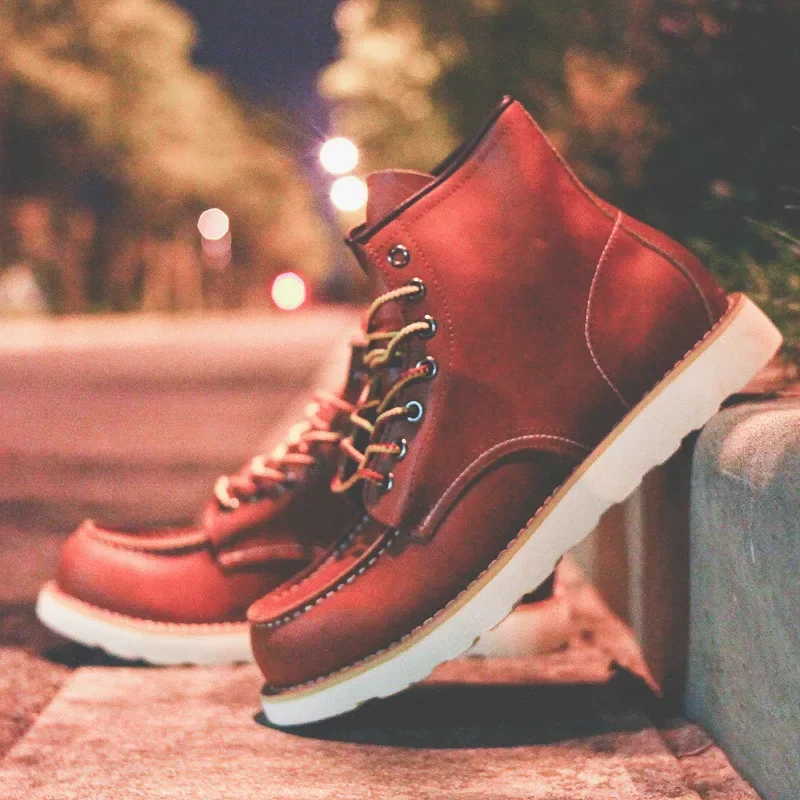 Botas de cuero genuino para ho - Leatherworking Equipment reseña y precio