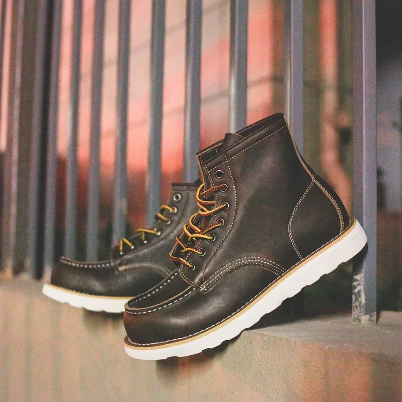 Botas de cuero genuino para ho - Leatherworking Equipment reseña y precio