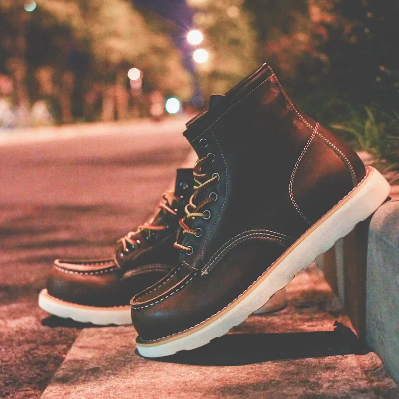 Botas de cuero genuino para ho - Leatherworking Equipment reseña y precio