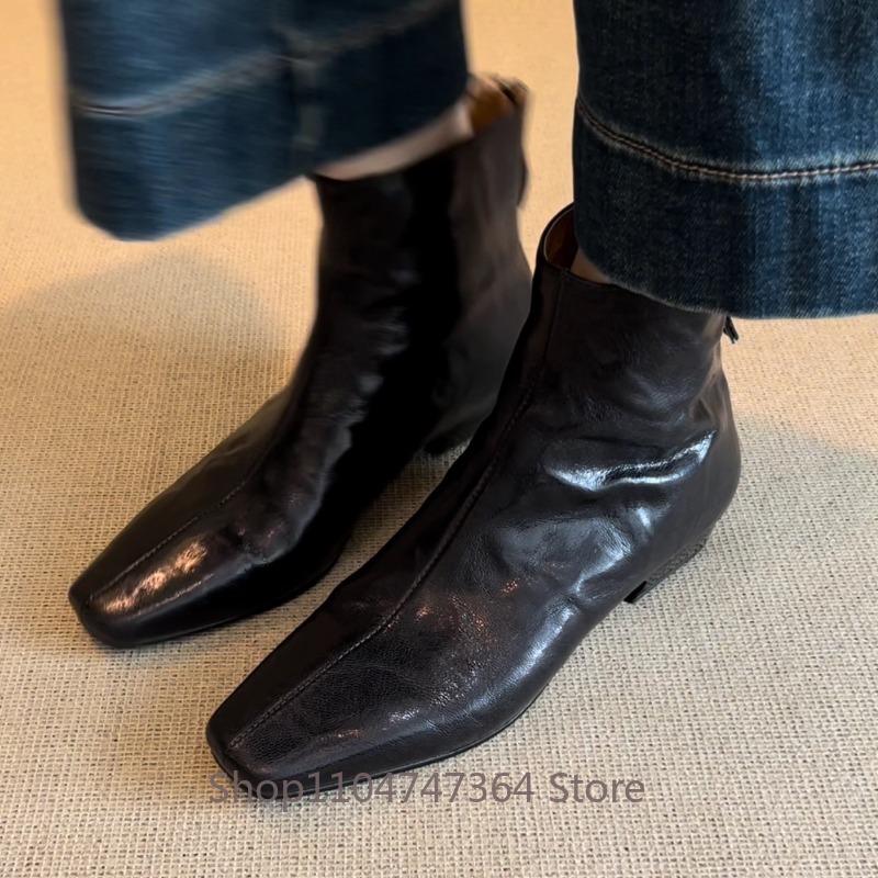 Botas de tobillo retro de piel - Leatherwork In French reseña y precio